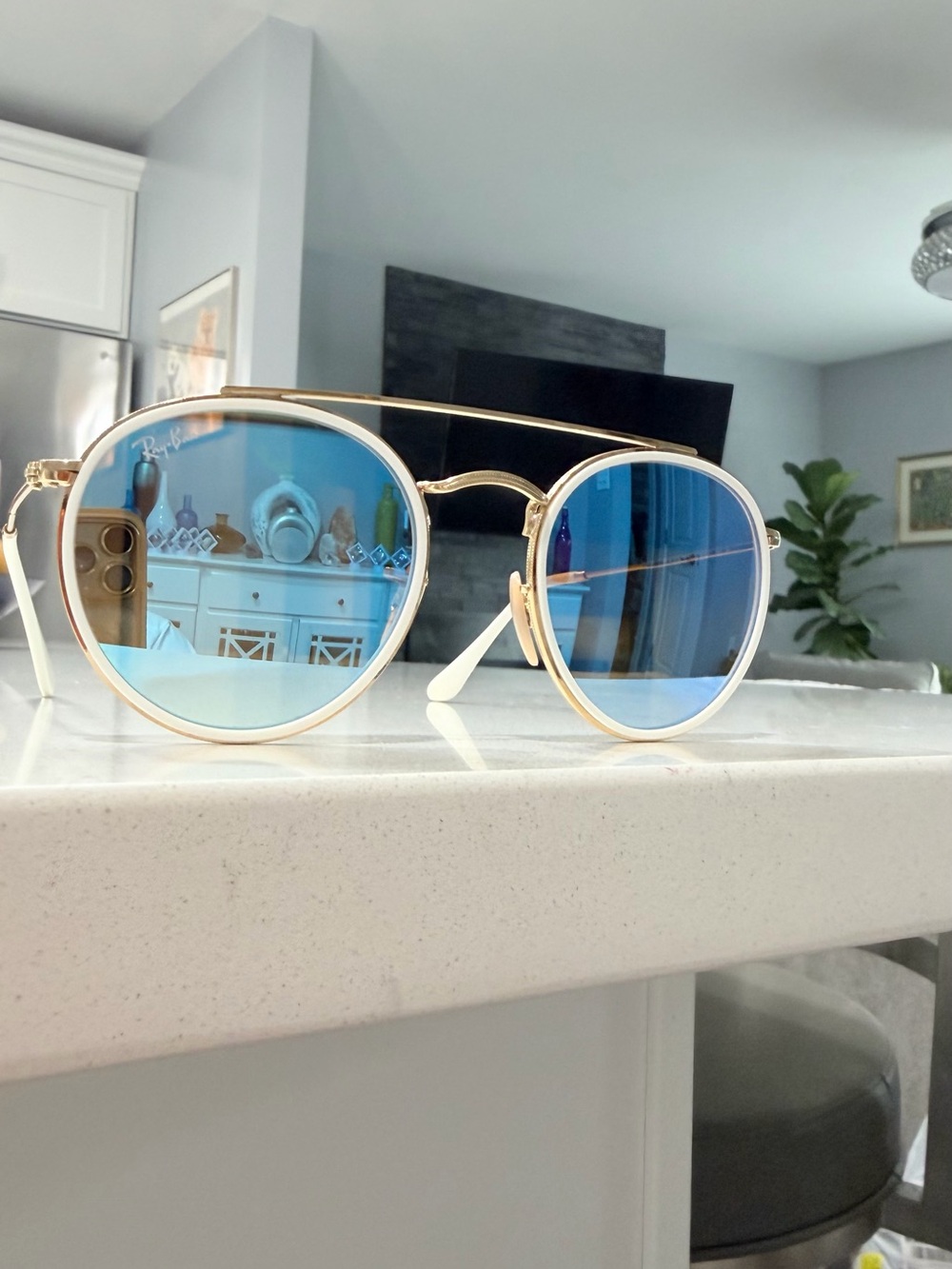 Modern Ray-Ban Gold Metal Eyeglass Temple Arm - Slim Designer Style - Picture 2 of 6